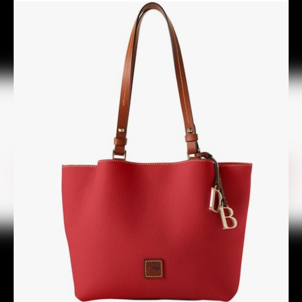 Dooney & Bourke Handbag, Pebble Grain Small Flynn Shoulder Bag - Red